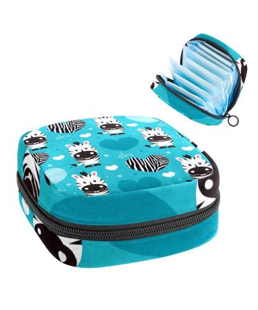 Women's bonds storage pockets Stillpad holder zebra pattern portable period kit pocket feminine product bag for women girls color4