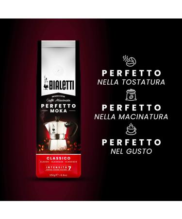 Bialetti Perfetto Moka Classico - Medium Roast Ground Coffee 250g x 6 | Aromaventil for Freshness Hazelnut & Dried Fruit Aroma - International Shipping Available - Buy Online on GoSupps.com