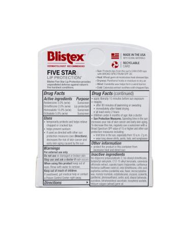 Blistex Five Star Lip Protection.15 Ounce (Pack of 6) - Buy Online on GoSupps.com