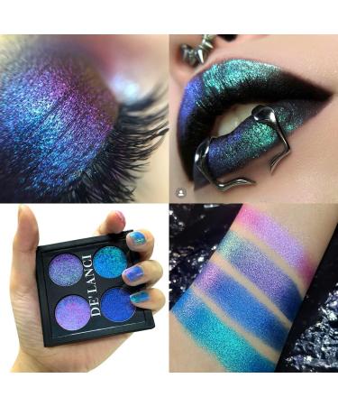 Multichrome Metallic Chameleon Eyeshadow Palette - High Pigment Holographic Glitter for Stunning Multi-Dimensional Looks - Vegan & Cruelty-Free - Buy Online on GoSupps.com