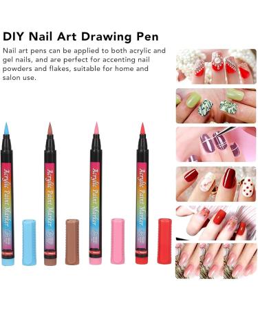 Pens Set - 12 Colors 3d Graffiti Pens Nail Paint Water-Based Gel Polish Pens For Colorful Nail Decoration Tools Painting Pens For - Buy Online on GoSupps.com