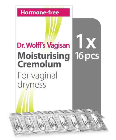 Vagisan Moistcream Cremolum. Hormone-Free Pessaries-for Vaginal Dryness 1X16 Pcs.