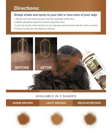 Touch Down Lace Tint Spray Knot Healer Matte Finish Waterproof 2.7oz (2 packs Dark Brown) 2 packs Dark Brown - Buy Online on GoSupps.com