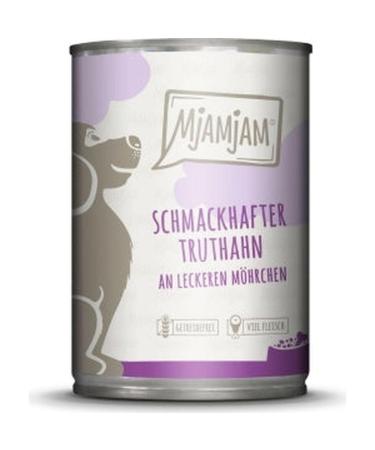 MjAMjAM - Wet Dog Food - Tasty Turkey with added delicious Carrots, 1 Pack (1 x 400 g), Grain Free with extra Meat