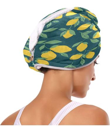 Lemon Tree Dry Hair Cap Set - 2 Piece Quick Drying Towel & Button Headband | Super Absorbent & Soft for Ideal Hair Care - Buy Online on GoSupps.com