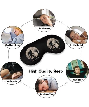 Bigfoot Sasquatch Full Moon Funny Sleep Mask | Adjustable Straps, Blackout Eye Cover for Soft & Comfortable Sleeping - Buy Online on GoSupps.com