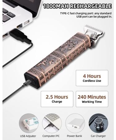 CkeyiN Professional Men's Hair Clippers - Rechargeable Cordless T-Blade Trimmer for Baldheaded Beard Shaver and Barbers Grooming Kit - Buy Online on GoSupps.com