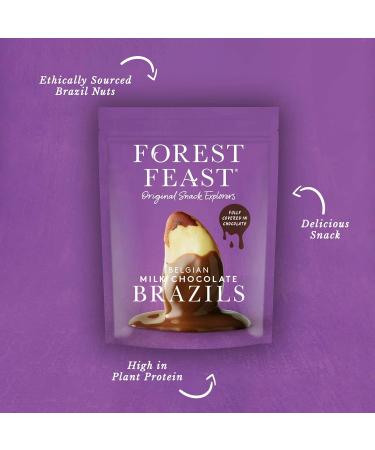 Forest Feast FOREST FEAST Belgian Milk Chocolate with Brazil Nuts 8 x 120g | Natural gluten-free snack coated in milk chocolate high protein whole Brazil nuts - Buy Online on GoSupps.com