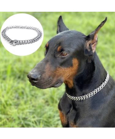 JYHY Luxury Dog Choke Collar Slip P Chain -Pet Iron Metal Double Chain Row Neck Walking Training Small Medium Large Dogs 55cm 2.5mm*55cm