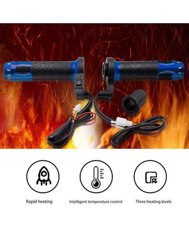 Jopwkuin Motorcycle Heated Grips - 1 Pair Blue Hand Grips (50-70 ) for Ultimate Riding Comfort - Buy Online on GoSupps.com