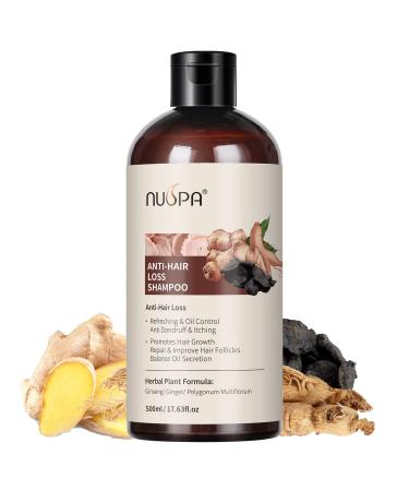 5 in 1 Herbal Hair Thinning Shampoo 100% Natural Organic Hair Wash Infused with Ginger Ginseng Polygonum Multiflorum Hair Care Treatment For Women Men Daily Use (red)