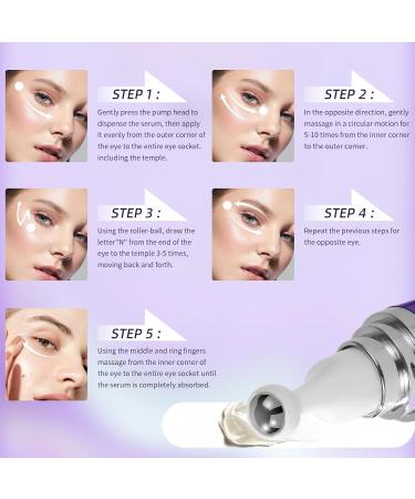 Eye Serum with 5% Mate Caffeine Under Eye Cream for Puffy Bags Fine Lines Dark Circles Wrinkles 360 Roller Massage Ball Eyes Treatment Serum Brightens Tired Eyes 5ml 0.5 fl. oz - Buy Online on GoSupps.com