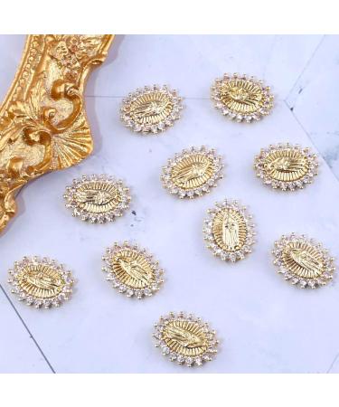 3D San Judas Nail Charm Virgin Mary Zircon Alloy Jesus Mary Charms for Nails - Religious Nail Art Accessories 5pcs/set - Buy Online on GoSupps.com
