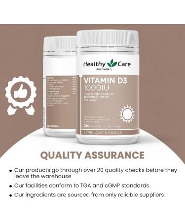 Healthy Care Vitamin D3 1000IU 250 softgel Capsules - Buy Online on GoSupps.com