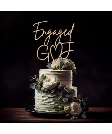 Personalize Pro Engagement Wooden Cake Topper Customise With Any Name We're Engaged Bridal Cake Pick Toppers Rustic Wood Wedding Couple Cupcake Decoration Theme Party Supplies Design-1 - Buy Online on GoSupps.com