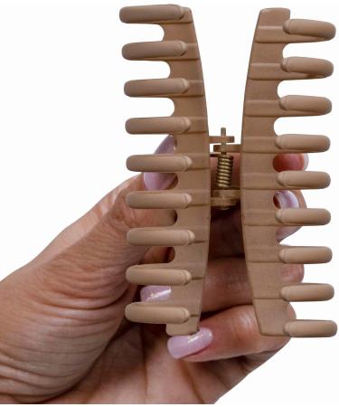 Muted Hair Claw Clips Set for Women and Girls - 4PCS Medium to Big Size Non-Slip Grip in Black, Brown, Beige, and Cream - Buy Online on GoSupps.com