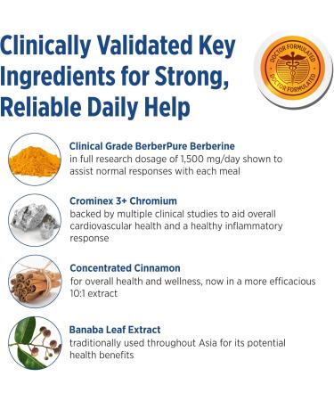 DOCTORS' PREFERRED GlucoGold with Berberine Concentrated Cinnamon Chromium Banaba Leaf Extract (90 Tablets) 90 Count (Pack of 1) - Buy Online on GoSupps.com