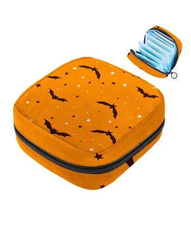 Muoooum menstrualpolster bag zipper ladies' bonds pocket tampons collect bags for women girls (Halloween bat stern pattern) color 6