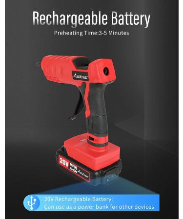 20V Cordless Rechargeable Hot Glue Gun Kit | AVID POWER Heavy-Duty Wireless Glue Gun | 12 Glue Sticks | Arts, Crafts, DIY Projects, Home Repairs - Buy Online on GoSupps.com