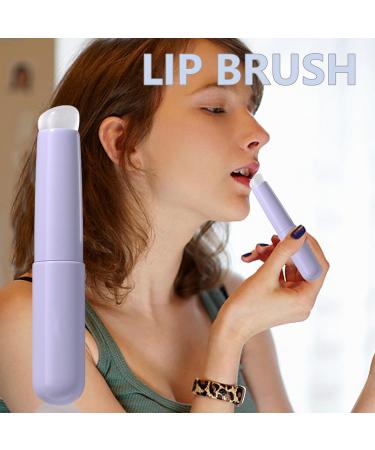 Lip Balm Applicator Stick Reusable Head Lip Smudge Brush Silicone Lip Brush Multi Function Lip Balm Applicator Lip Balm Applicator Sponge Lipstick For Lipstick Lip Balm Lip Gloss Plumper Fuller Purple - Buy Online on GoSupps.com