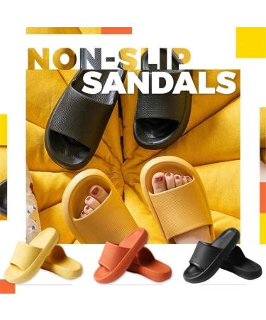 Sliders Cloud Slippers Women Men Non-Slip Mens Womens Slippers Cloud Sliders Soft Flip Flops with Thick Sole for Shower Bathroom Pool Beach 8 UK Black - Buy Online on GoSupps.com