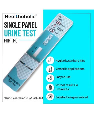 Healthoholic 18 Pack THC Urine Test Kit - High Sensitivity Marijuana Detector with 18 Tests & Cups - Buy Online on GoSupps.com