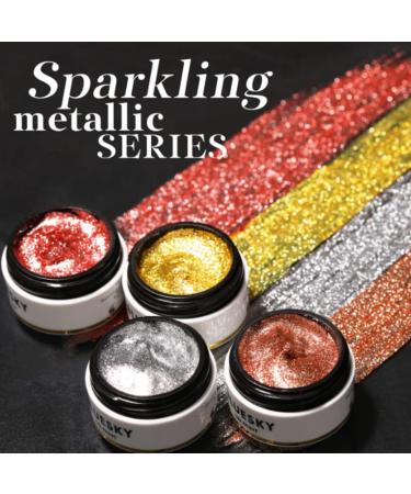 BLUESKY Metallic Sparkle Gel Paint Pots Glitter Nail Art Stay Golden Bronze 5G - Buy Online on GoSupps.com