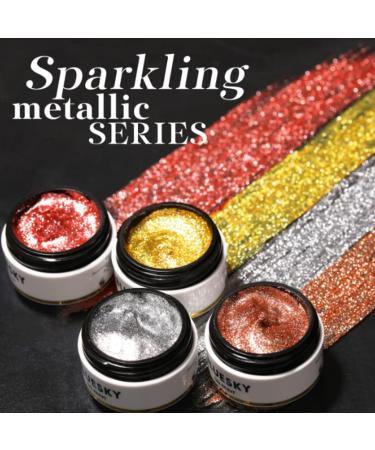 Bluesky Metallic Sparkle Gel Paint Pots - Glitter Nail Art Good As Gold 5g (1pc) - Premium Quality for Stunning Manicures - International Shipping Available - Buy Online on GoSupps.com