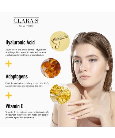 CLARA'S NEW YORK Hyaluronic Acid Facial Serum 30ml with Vitamin E - Lasting Hydration, Made in USA - Buy Online on GoSupps.com