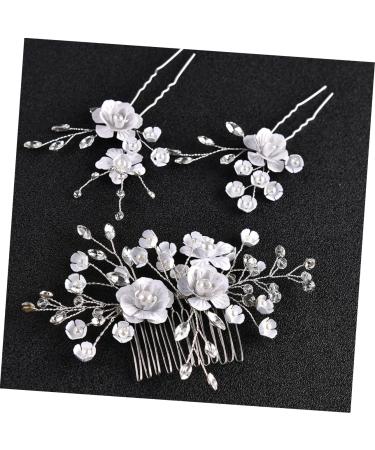 DOITOOL 1 Set White Outfit Flower Headpiece for Women Pearl Hair Side Comb Wedding Hair Comb Hair Clip Wedding Pearl Hair Comb Miss Metal Rhinestone Plastic Hairpin The Flowers - Buy Online on GoSupps.com