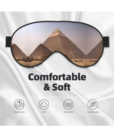 Pyramids of Egypt Print Unisex Sleep Eye Mask | Soft Comfort Eye Shade for Travel & Yoga - International Shipping - Buy Online on GoSupps.com