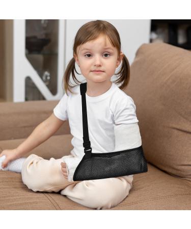 Kids Mesh Arm Sling - Adjustable Shoulder Immobilizer for Broken Bones & Sprains - Child Rotator Cuff Support Brace - Black S - Buy Online on GoSupps.com