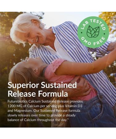 Futurebiotics Calcium 1200 MG Per Serving Sustained Release with Vitamin D3 1000 IU Per Serving Non-GMO 90 Vegetarian Tablets 90 Count (Pack of 1) - Buy Online on GoSupps.com
