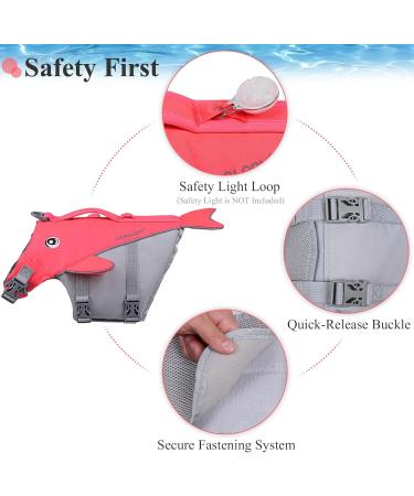 Vivaglory Sporty Dog Swimming Vest for Small & Medium Dogs - Adjustable Nylon Neon Pink Fits 48-58 cm Ribcage Girth - International Shipping Available - Buy Online on GoSupps.com