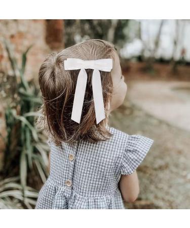 2Pcs Velvet Hair Bows | White Pink Hair Clips for Girls & Women | Vintage Hair Accessories - Buy Online on GoSupps.com