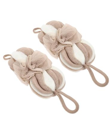FRCOLOR Baby Loofah Bath Sponge - Set of 4 Long Flower Bath Balls | Foaming Body Scrubber for Men & Women | Ideal for Skin Care and Relaxation - Buy Online on GoSupps.com