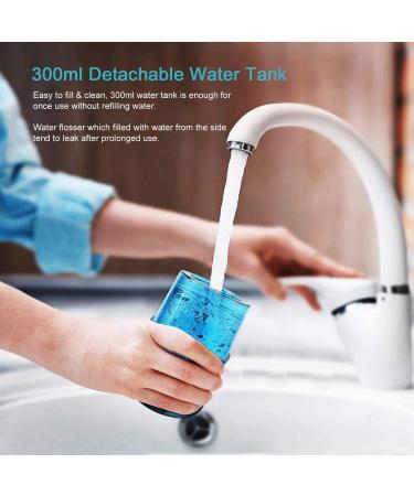Portable Dental Oral Irrigator - 3 Modes 6 Jet Tips Rechargeable & Waterproof Teeth Cleaner for Home/Travel - 300ml Detachable Reservoir - Black & White - Buy Online on GoSupps.com