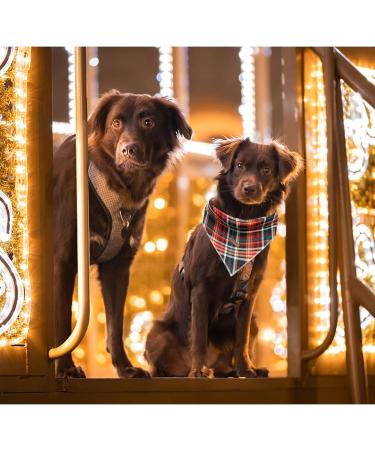 Lionheart Glory Dog Haller Cotton Christmas Scarf | Washable Adjustable Neckerchief for Large Dogs | Checkered Plaid Pet Accessory - Buy Online on GoSupps.com