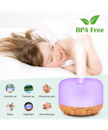 Moisturnt 500ml Aroma Diffuser with Remote Control - Ultrasonic Humidifier in Yellow Wood Grain | Enhance Your Space with Aromatherapy - Buy Online on GoSupps.com