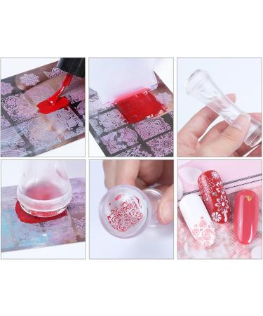 CHENYX Christmas Nail Stamp Template Set - 6 Pcs Printing Plates, Stamper, Scraper - Snowflake, Elk, Santa, Tree, Socks Pattern - Acrylic Art Imprint DIY Supplies - Buy Online on GoSupps.com