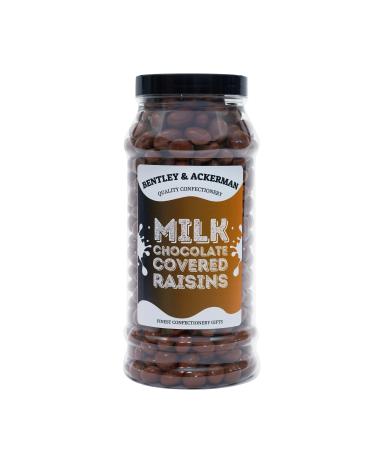 Milk Chocolate Covered Raisins - (695g) Original Milk Chocolate Covered Raisins in a Gift Jar By Bently & Ackerman's Sweet Shop. - Buy Online on GoSupps.com