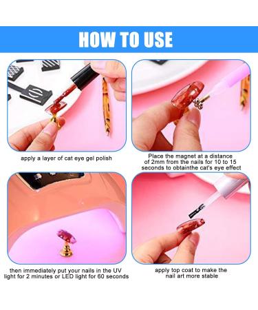 Toatelu Nail Art Tool Set - 14-Piece Magnetic Pencil for DIY Cat Eye Manicure | 3D Cat Eye Magnetic Stick & Nail Magnet Tools - Buy Online on GoSupps.com