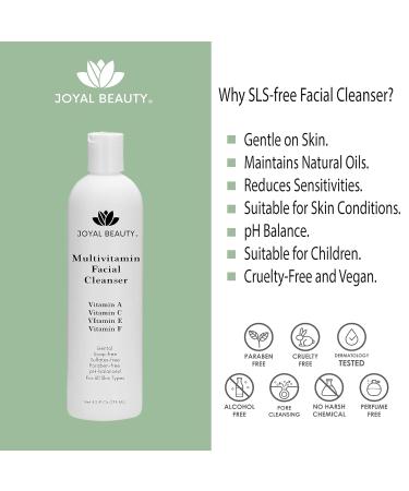 JOYAL BEAUTY Multi Vitamin Facial Cleanser - Best Hydrating Face Wash & Makeup Remover for All Skin Types | Gentle Exfoliating & pH Balanced Body Wash for Women & Men - Buy Online on GoSupps.com