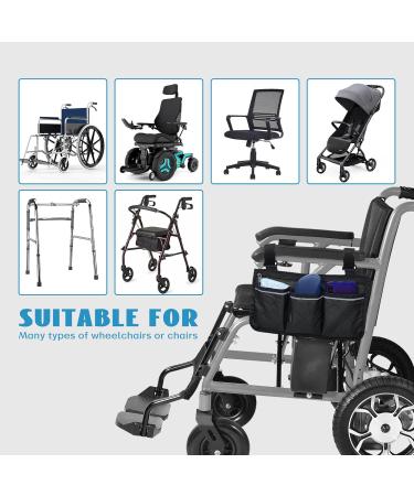 2 PCS wheelchair bag and Reflective Stripes Black and Gray Wheelchair Side Bag Wheelchair Accessories for Seniors Wheelchair Armrest Side Bag for Manual Wheelchair Electric Wheelchairs Rollator and Walker (Black) - Buy Online on GoSupps.com