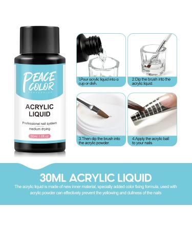 PEACECOLOR 2PCS 30ML Acrylic Liquid Monomer Non-Yellowing Acrylic Liquid for Acrylic Powder Acrylic Nail Extensions and Carving Manicure Art Gift for Women Girls Nail Art DIY at Home Salon color 180 - Buy Online on GoSupps.com