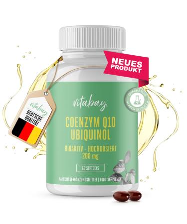 VITABAY COENZYM Q10 Ubiquinol capsules High dose 200mg laboratory test Complex - 60 capsules ubiquinol Q10 Coenzyme 200mg - Antioxidant Coenzyme Q10 - Coenzyme Q10 200mg capsules Q 10 60 pieces (1 Pack) - Buy Online on GoSupps.com