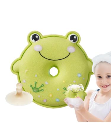 Shower Ball for Kids | Scrubber Ball for Shower Bath - Cute Appearance Scrubber Cleaning Tool for Bathroom Home Dormitory Travel and Hotel Green