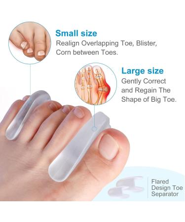 8 Pair Silicone Toe Corrector - Elastic Overlapping Separator for Big Toe Alignment - Buy Online on GoSupps.com