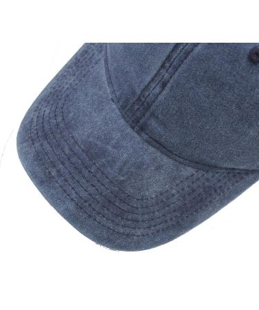 HOFNEN Washed Distressed Twill Cotton Baseball Cap Vintage Dad Hat - Navy - Buy Online on GoSupps.com