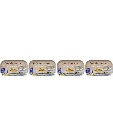 Phare d'Eckm l Smoked Cod Liver with Beech Wood 121 g - Pack of 4 - Buy Online on GoSupps.com